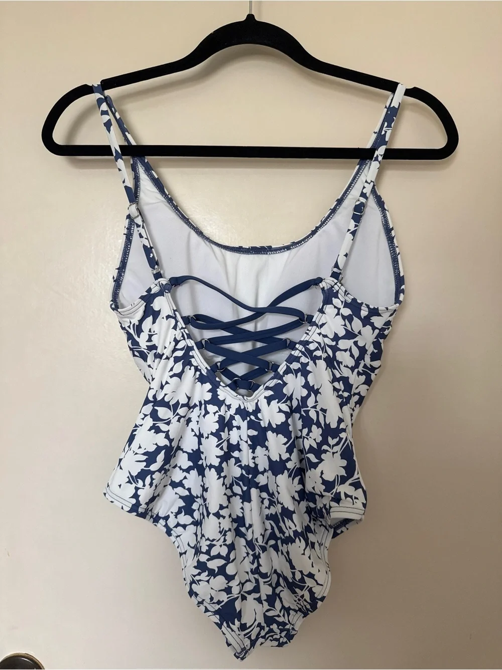 MICHAEL Michael Kors Chambray Floral Lace one piece swimsuit in size 12 NWT